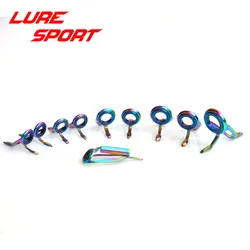 LureSport Rainbow Steel frame Blue Ring 10pcs KW10 guide MN Top Guide set guide Rod Building component Repair DIY Accessory