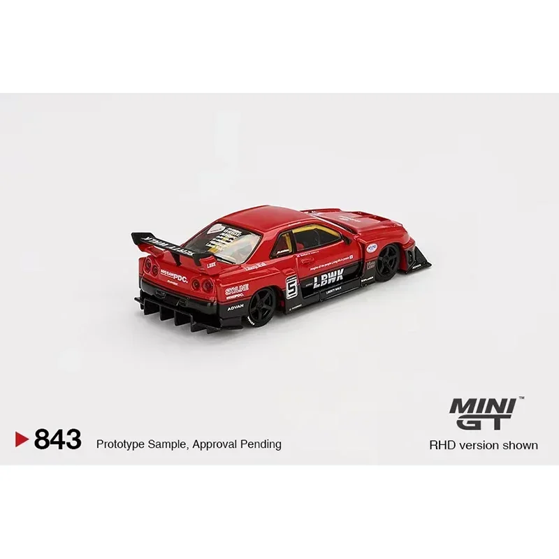 PreSale MINIGT 843 LBWK ER34 Super Silhouette Skyline 1:64 Diecast Diorama Model Collection Miniature Toys