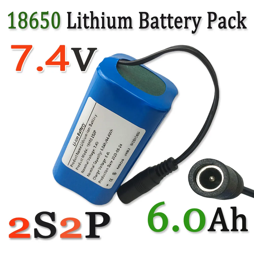 

2S2P 7.4V 6000mAh/6.0AH Lithium Battery For T188 T888 2011-5 Remote Search Bait Boat Accessories RC Toy Accessories