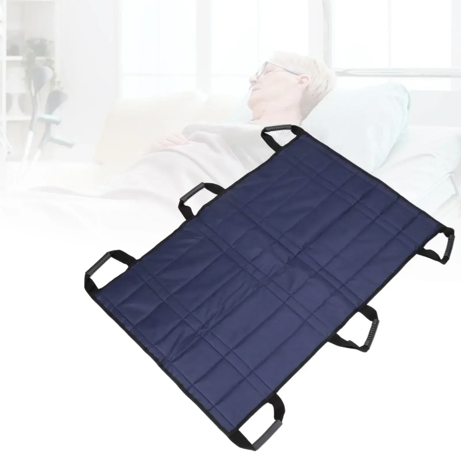 Positioning Bed Pad with Reinforced Handles Patient Sheet Multipurpose Transfer Board for Transferring Lifting Bed Pad Dark Blue