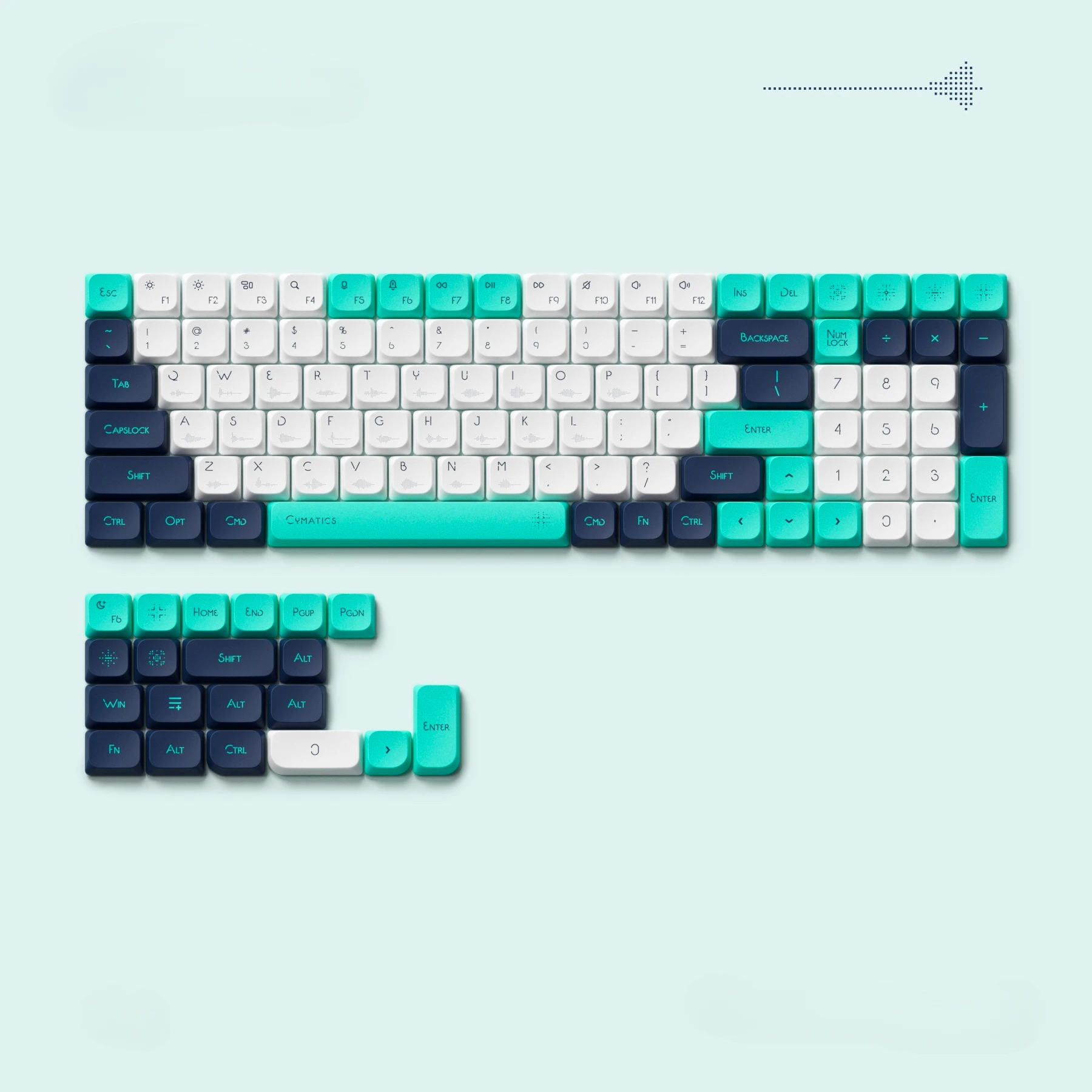 

nSA Height Sound Stream PBT Five-Sided Sublimation Low Axis Keyboard Keycap Small Full Set of 119 Keys
