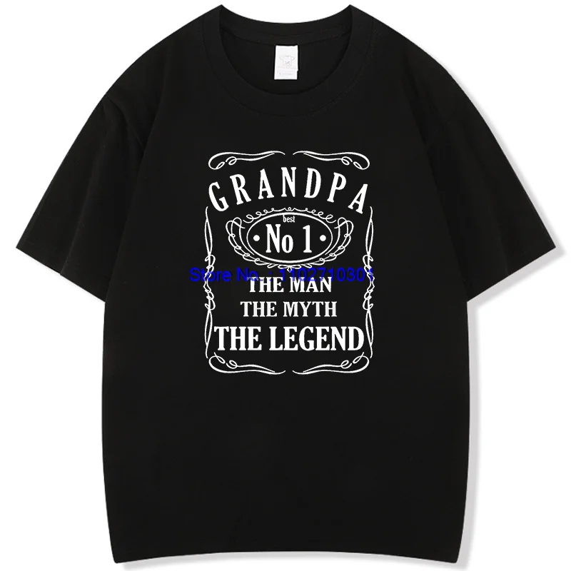 Camiseta de algodón con estampado de abuelo número 1, el hombre, el mito, divertida para el día del padre, camiseta de manga corta para hombre, nuevas camisetas y camisetas