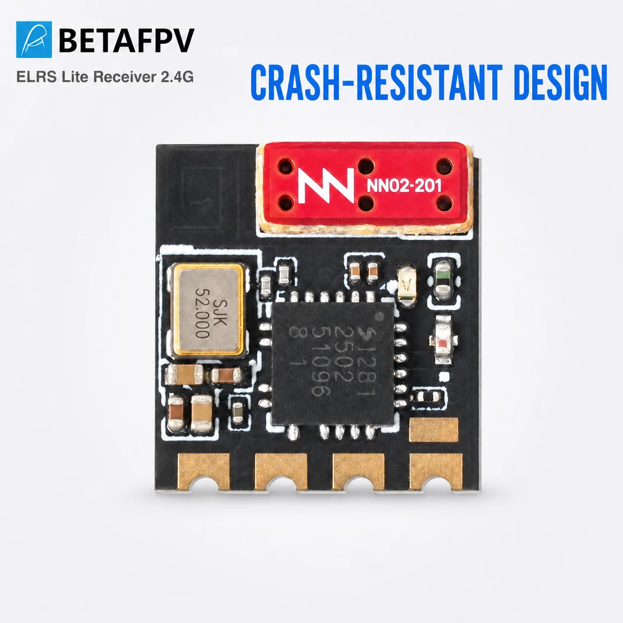 BETAFPV ExpressLRS ELRS Lite Receiver 2.4G V1.2 Flat SMD Antenna 0.46g Long Range CRSF for RadioMaster Pocket Boxer & FPV Whoop.
