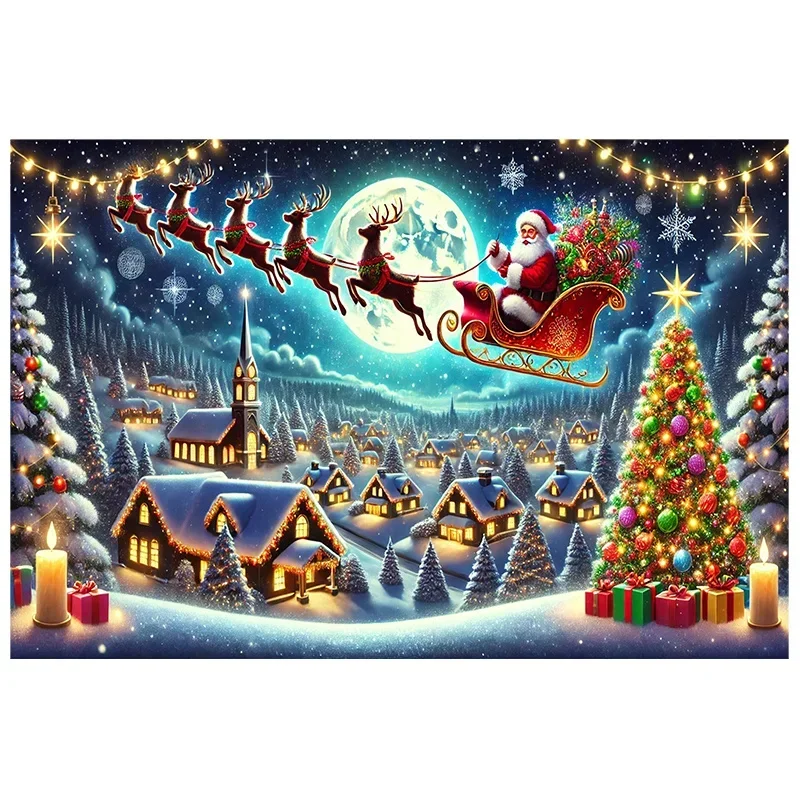 1 Santa Claus sleigh night gift, multi-functional banner, romantic studio prop, Christmas decoration