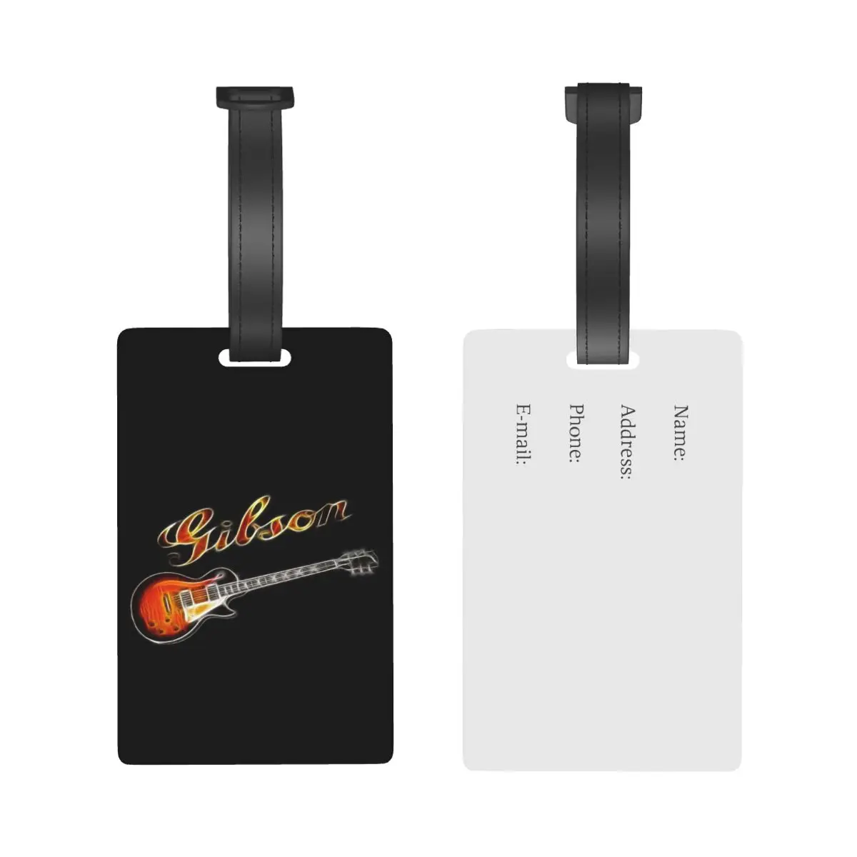 Gibson Guitar Luggage Tags Suitcase Accessories Travel PVC Fashion Baggage Boarding Tag Portable Label Holder ID Name Address