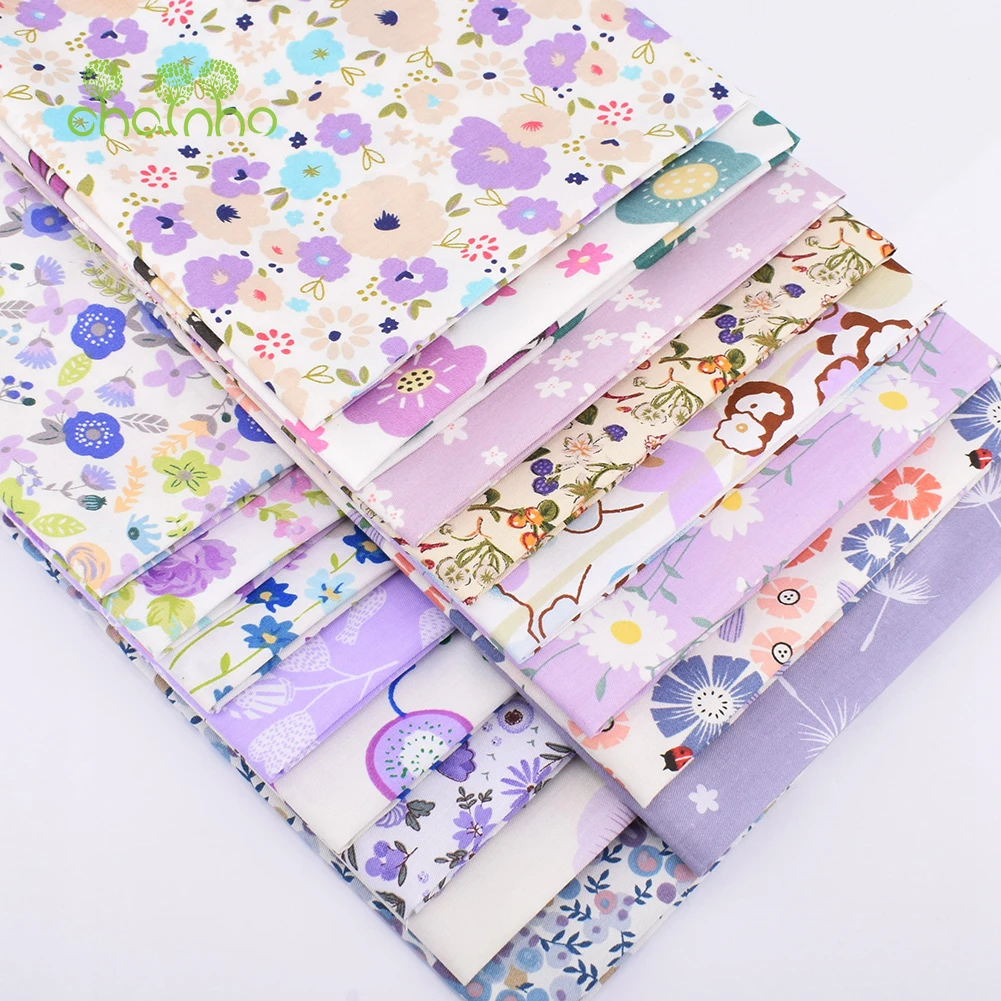 20x25cm,40x50cm,Purple Color Printed Twill Cotton Fabric,Patchwork Cloth For DIY Quilting Sewing Baby Children Bedding Material