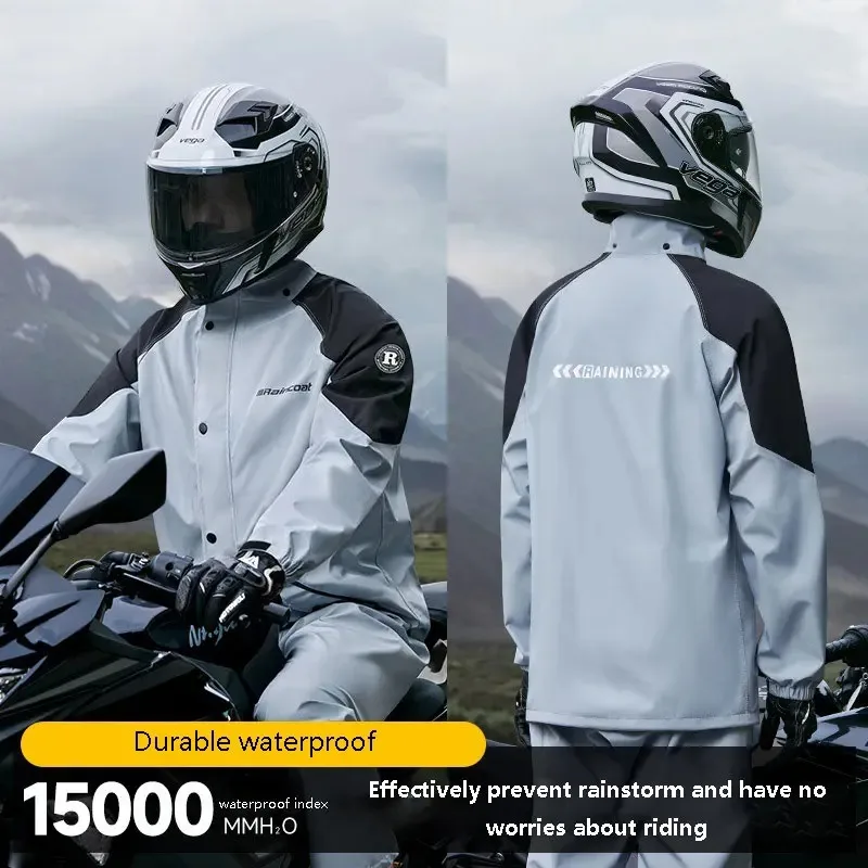 

Унисекс непромокаемый дышащий мотоциклетный плащ костюм устойчивый к царапинам износостойкий ночной светоотражающий комплект куртки и брюк