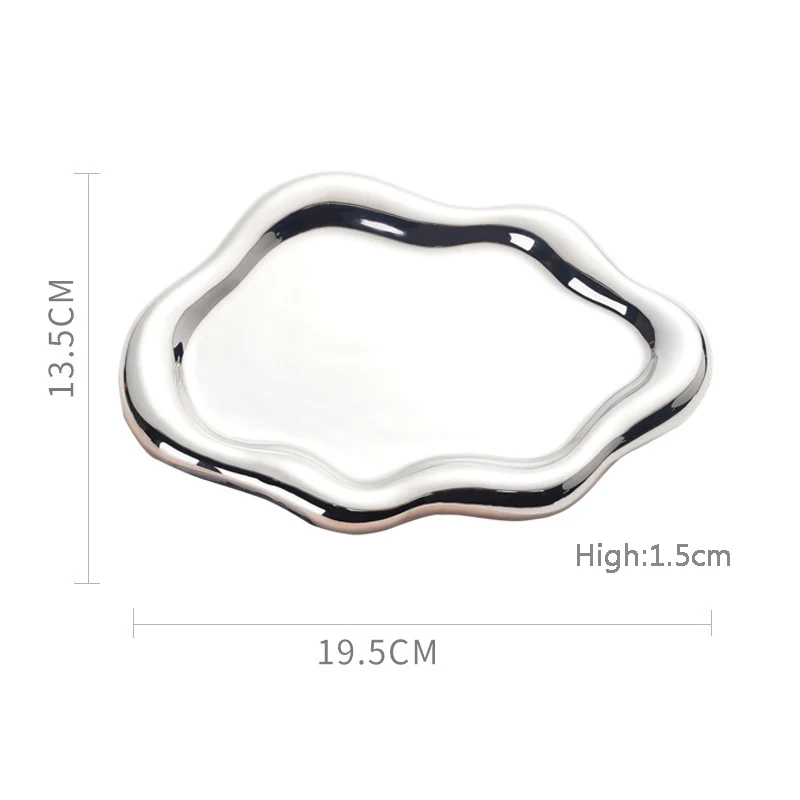 Cloud Jewelry Ceramic Plate/Aromatherapy Candle Tray Jewelry Jewelry Display Decoration Key Tray