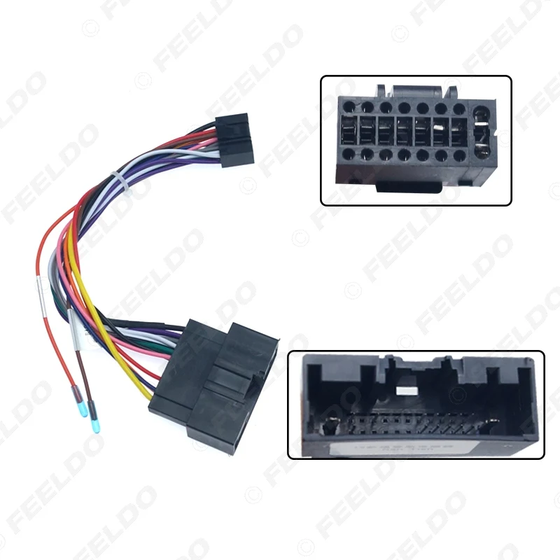FEELDO Car Audio 16Pin Adaptor Wiring Harness Power Calbe For Ford Escort 2015+ Aftermarket Stereo Installation Kits