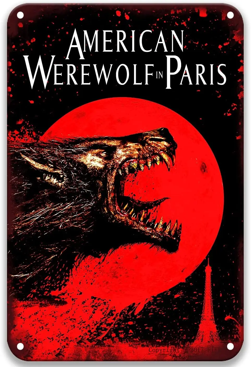 an American Werewolf in Paris (1997) Tin Signs Poster for Toilet Decorative Office Garage Kitchen 8x12 Inches