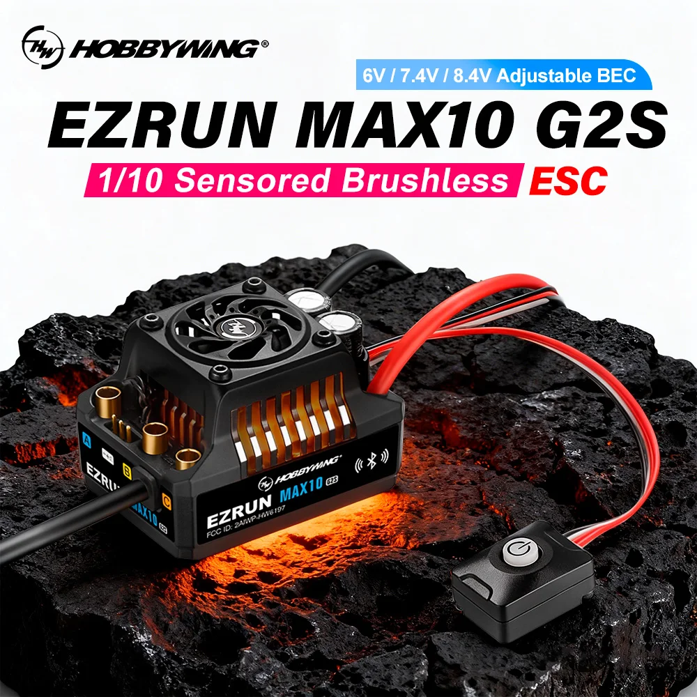 HOBBYWING EzRun MAX10 G2S 80A 140A Sensored Brushless ESC Bluetooth IP67 Waterproof For 1/10 RC Cars Trucks Buggy