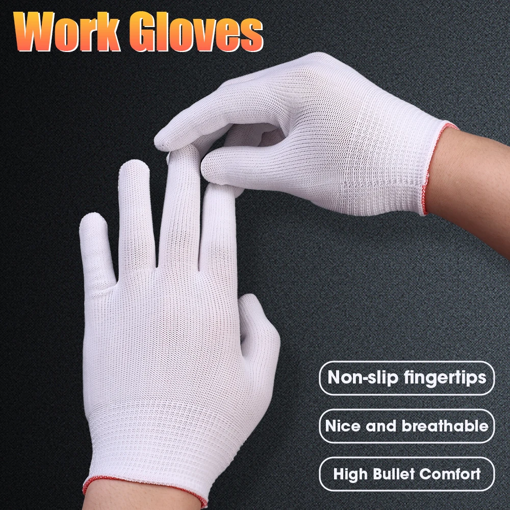 1/30pairs Lampshade Cotton Non-slip And Wear-resistant Construction Site Work Gloves Encrypted White Labor Protection Gloves