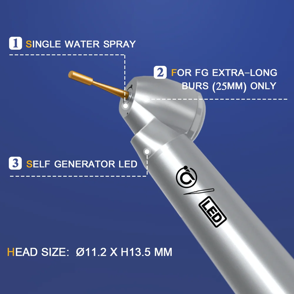 Mx45lg padrão cabeça 45 graus led auto-gerador de alta velocidade handpiece turbina ar higiene oral ferramentas cirúrgicas