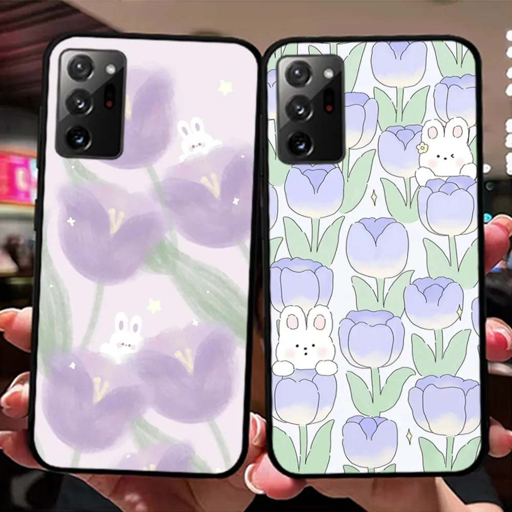 Purple Tulip Phone Case For Samsung Note 8 9 10 20 pro plus lite M 10 11 20 30 21 31 51 A 21 22 42 02 03