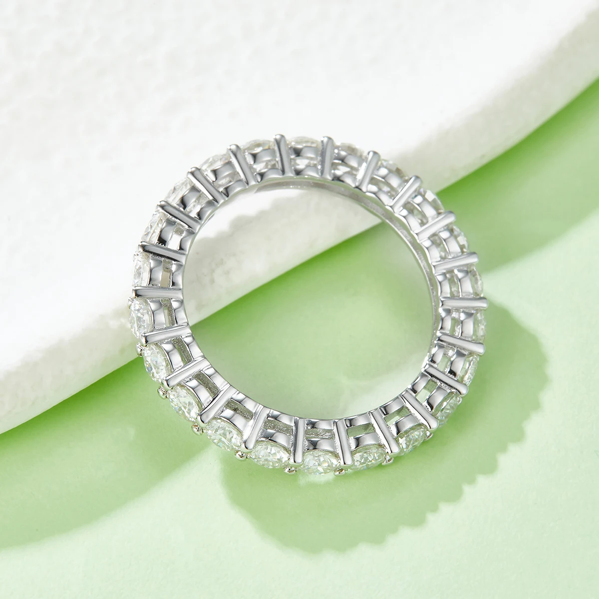 2.4cttw D Color Moissanite Eternity Ring Wedding Band 925 Sterling Silver Fine Jewelry Birthday Gift Pass Diamond Tester Gra