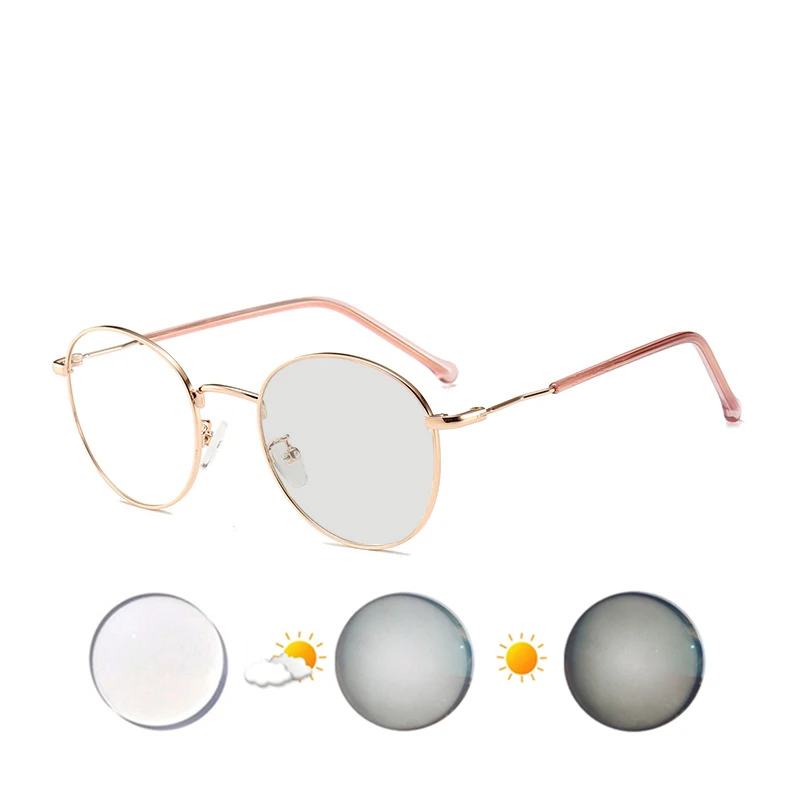 Prescription Glasses Myopia -0.5 TO -10 Men Women Alloy Frame Nearsighted Eyeglasses Blue Light Blocking Or Photochromic UF112