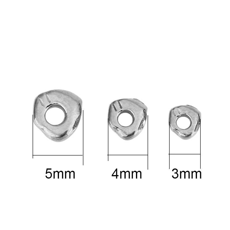 20pcs 3 4 5 mm Irregular Stainless Steel Necklace Beads Bulk PVD Never Fade Spacer Beads Diy Bracelet Findings Jewelry Making