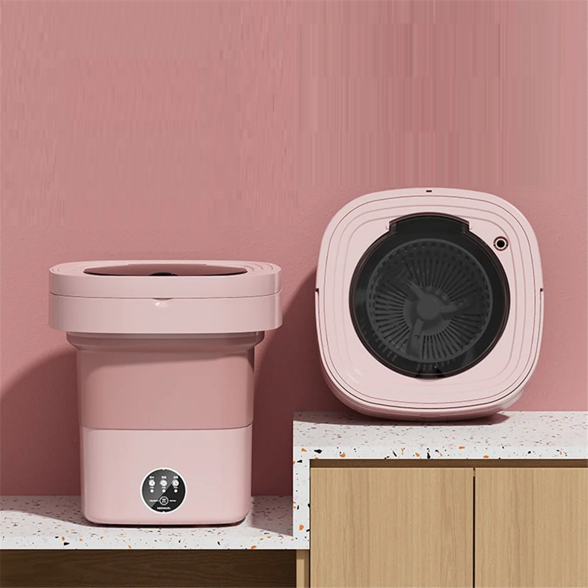 

Folding Washing Machine Portable Small Washing Machine Mini Underwear Cleaning Machine 8L Green (US Plug)