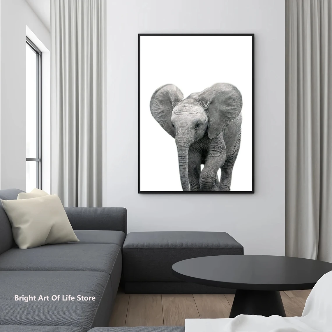 Baby Elephant Poster Print Elephant Cub safari Forest Jungle Animal Prints Nursery Animals Wall Art Woodland Kids Room Décor