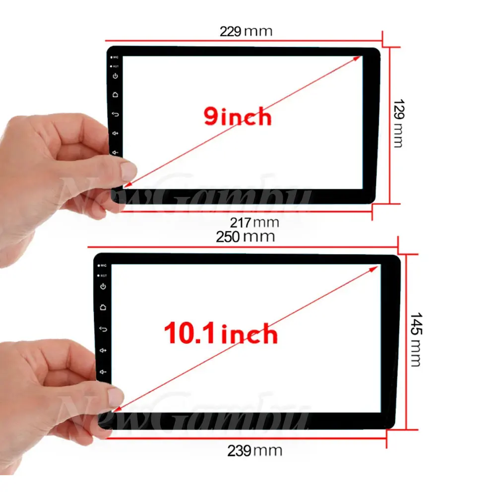 230*220*130 mm Car Tempered Glass Protective Film Sticker for 9 10 inch Radio stereo DVD touch full LCD screen for TEYES CC2 CC3