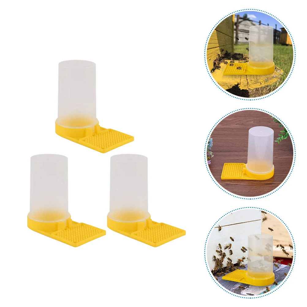 

3 Pcs Nest Door Water Goblets Beekeeping Plastic Themed Feeding Cup for Beehive