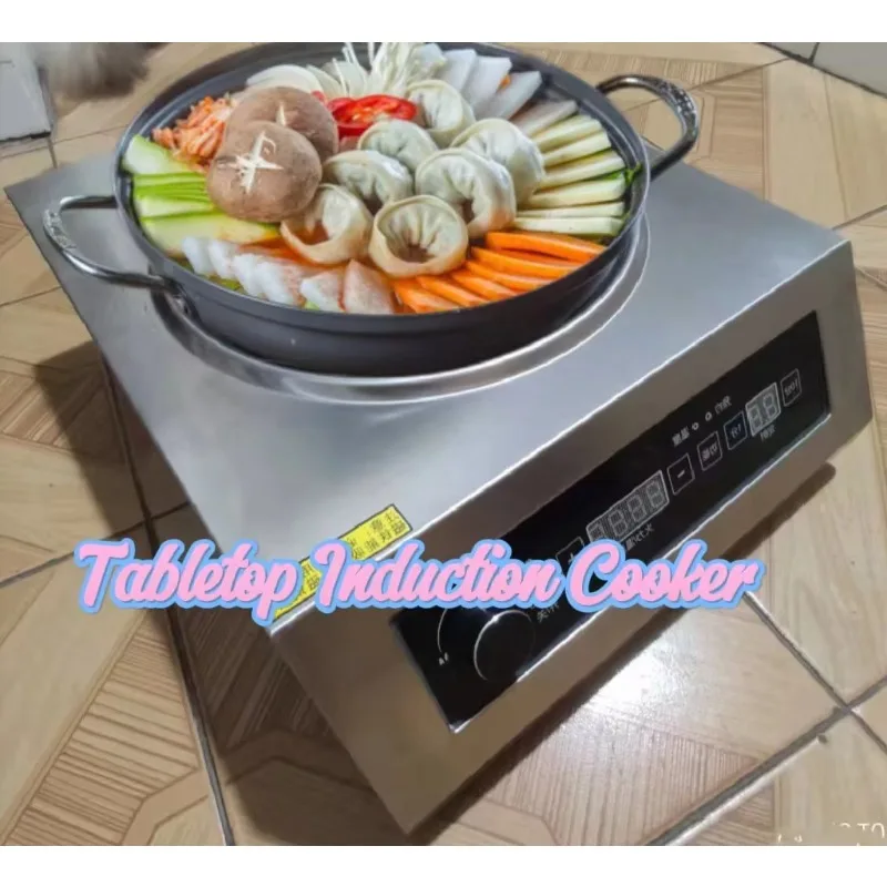 

Профессиональная индукционная плита SMK-in-100 Pro-Grade из нержавеющей стали с вогнутой поверхностью для приготовления в воке, 220В, Plug-and-Play, для коммерческого использования, 3500Вт, простая в использовании