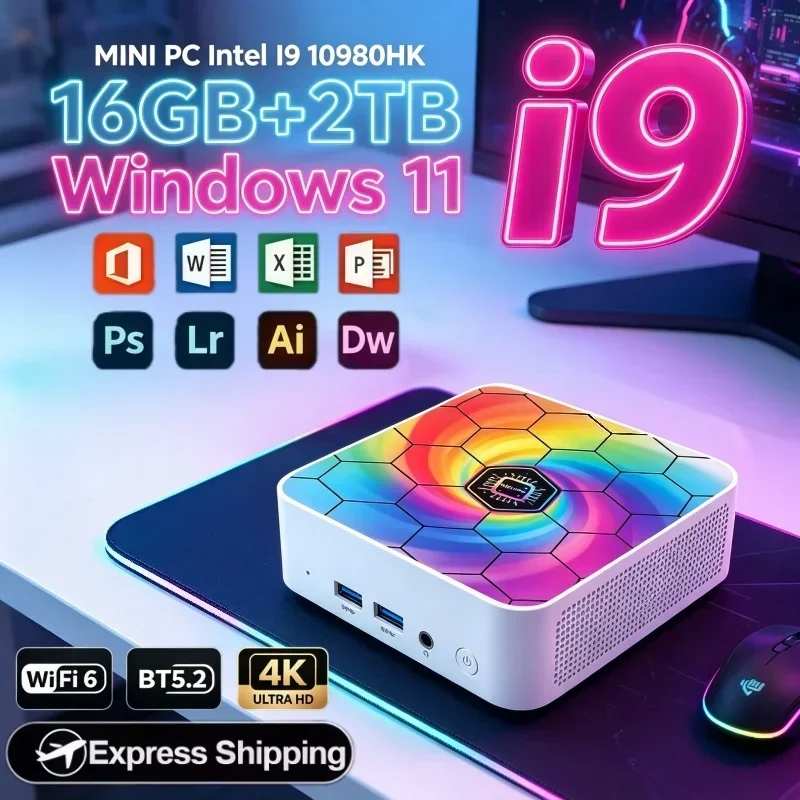 High‑Performance Mini PC Core I9 10980HK Win11 16GB RAM 2TB SSD Portable Small PC Multi‑Interface For Daily Work Use