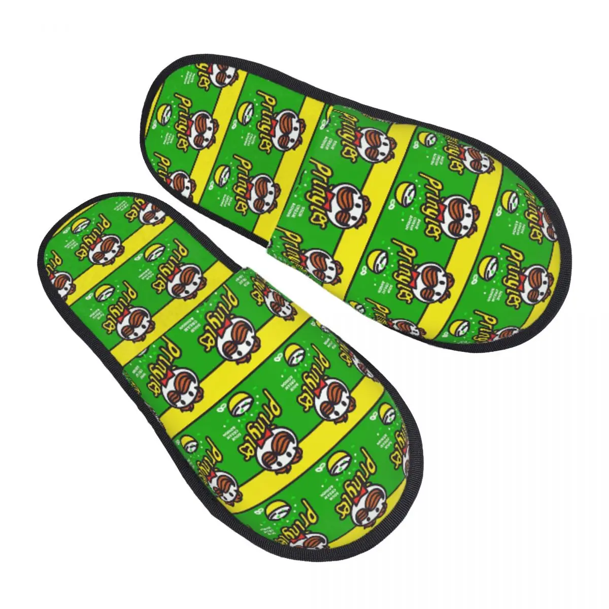 Custom Potato Crisps Chips Pringles Print Slippers Memory Foam Warm Soft Women House Slipper Indoor Comfy Shoes