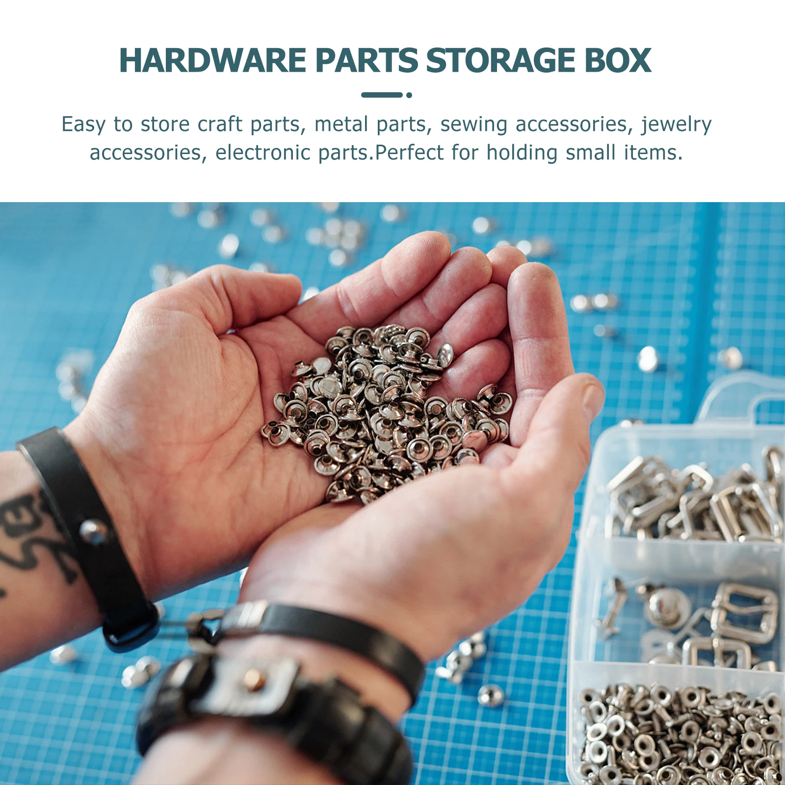 

6pcs Plastic Storage Boxes Organizer Clear Lid Lockable Dustproof Desktop Container For Jewelry Accessories Parts