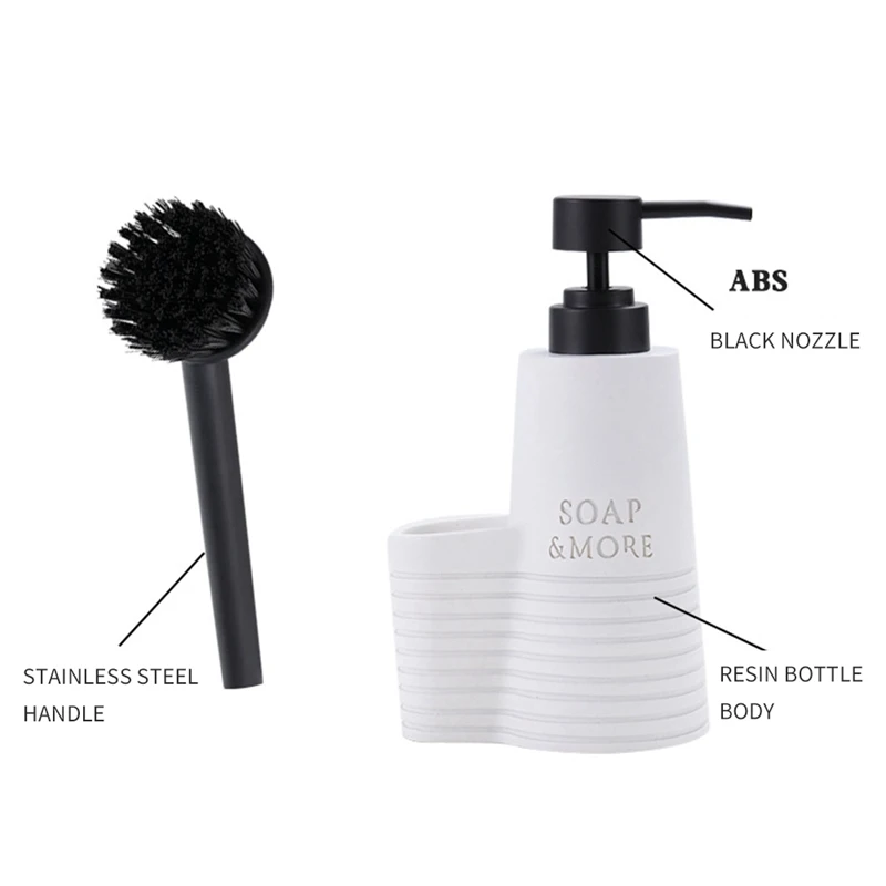 Distributeur de détergent pour évier de cuisine avec brosse à livres, presse, seau, haut, Regina