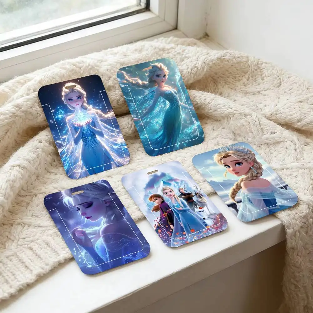 

Anime Elsa F-Frozen ID Card Holder Lanyard Covers Women Men Work Permit Holder Students Kids Bus Cards Case