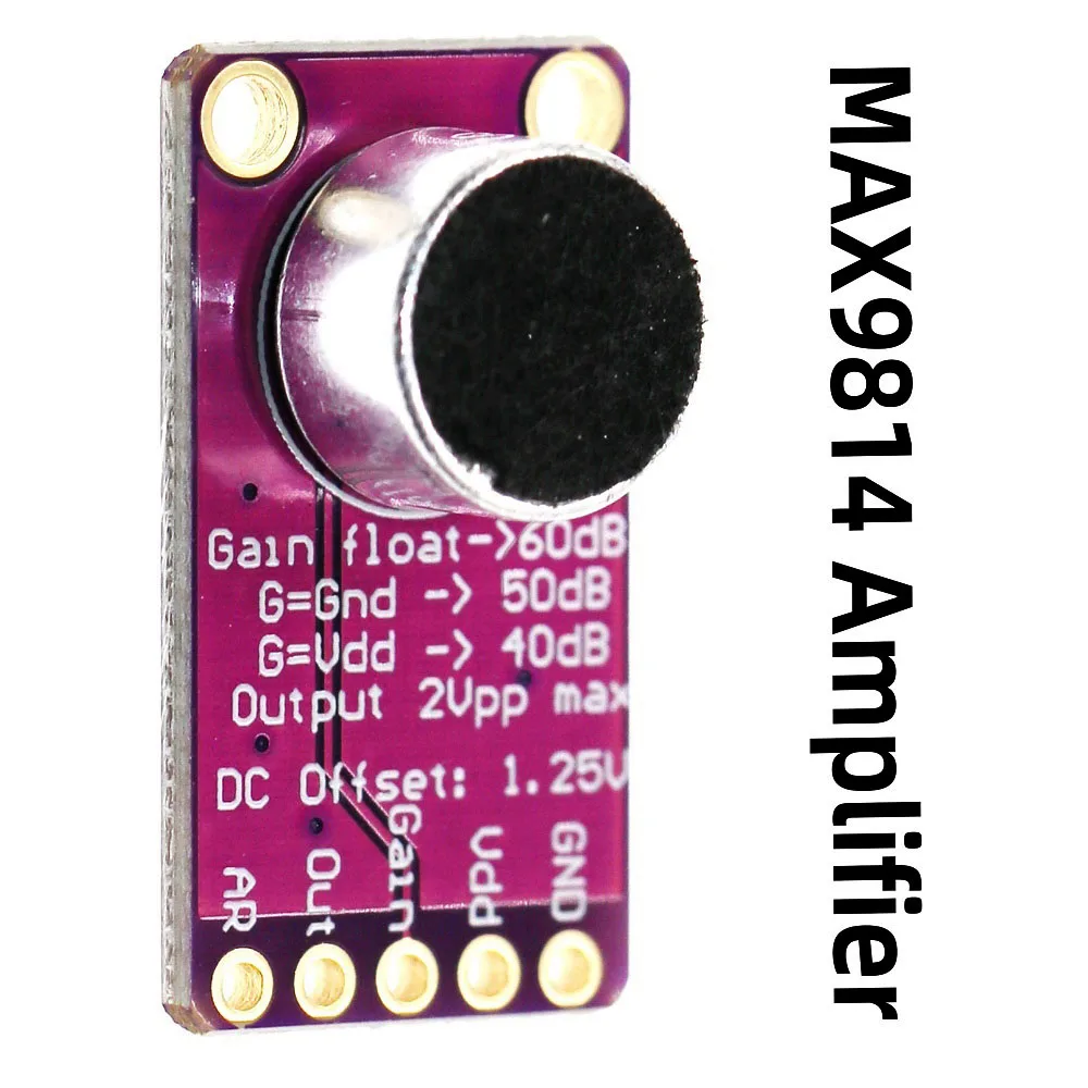 MAX9814 Microphone AGC Amplifier Board Module Auto Gain Control for Arduino Programmable Attack and Release Ratio Low THD