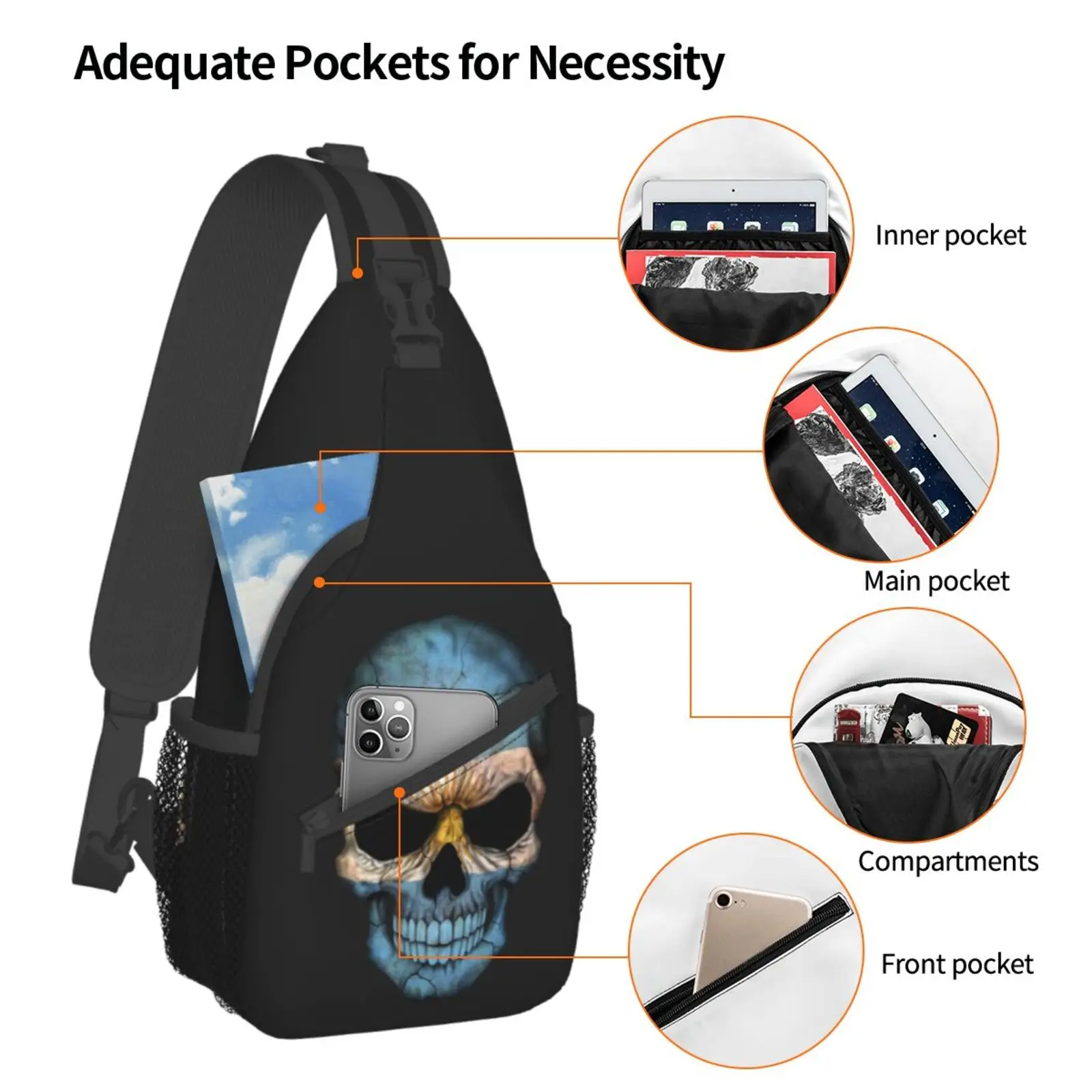 Argentina Flag Crossbody Sling Backpack Men Cool Fashion Shoulder Chest Bags for Traveling Hiking Soccer Daypack