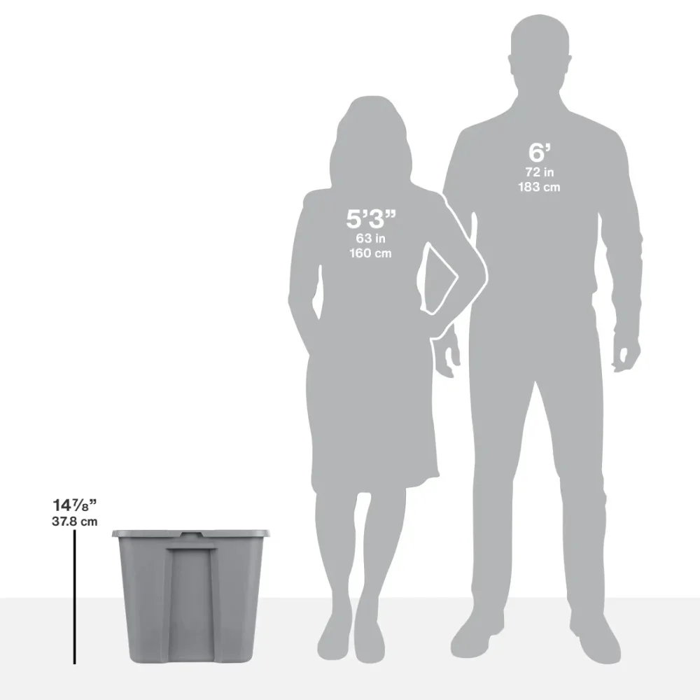 Large Storage Bin, 18 Gallon Storage Container with Snap-On Lid, Gray