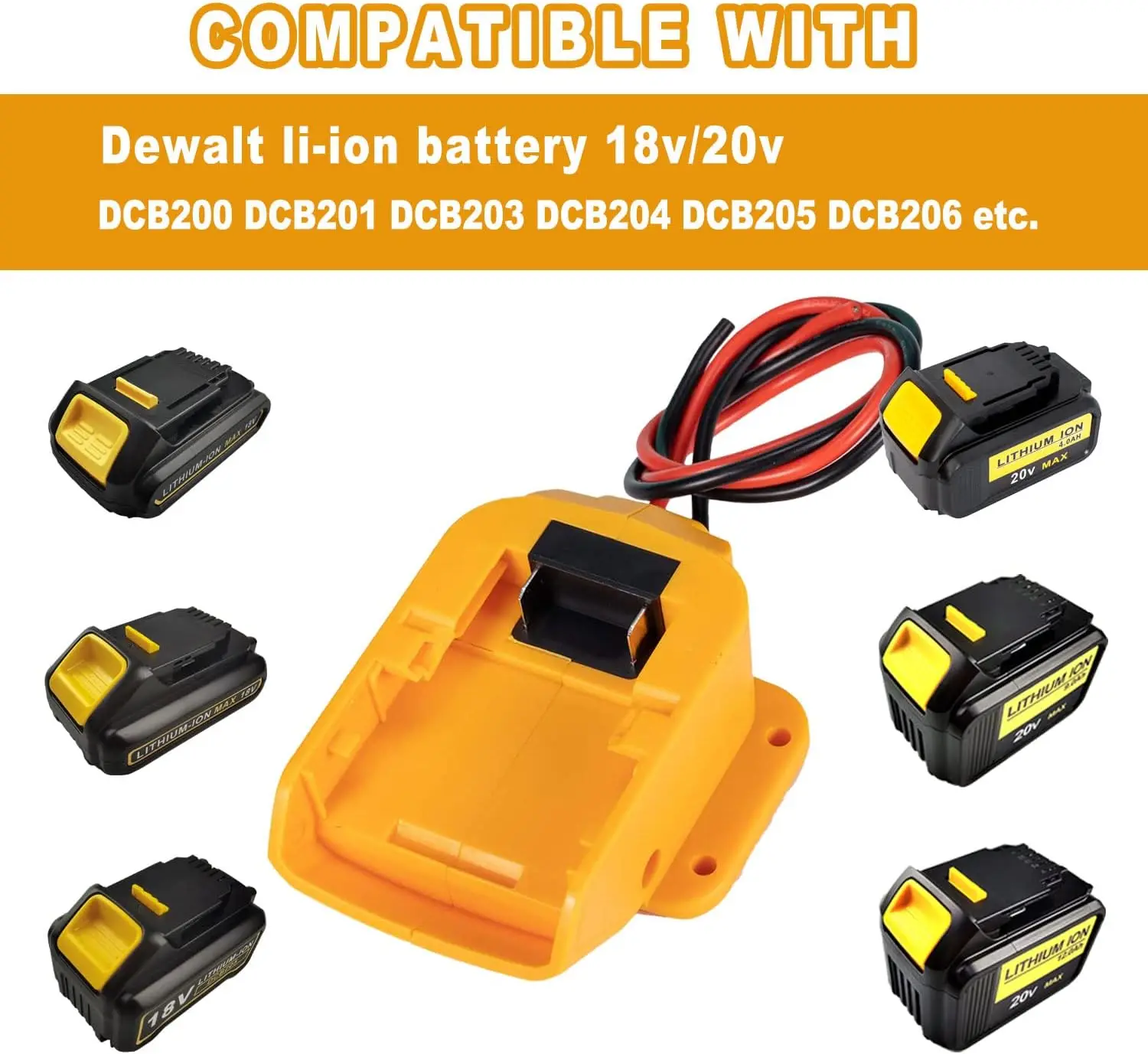 Imagem -04 - Power Wheels Adaptador de Bateria para Dewalt Conector de Alimentação Faça Você Mesmo Passeio no Caminhão rc Brinquedos Robô 18v20v