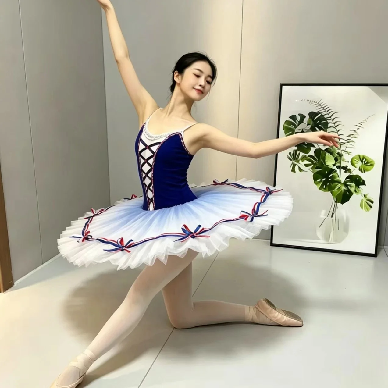 プロの大人の女性のバレエチュチュドレス白鳥の湖パンケーキバレエスカートチュチュバレリーナドレス女の子ダンス衣装