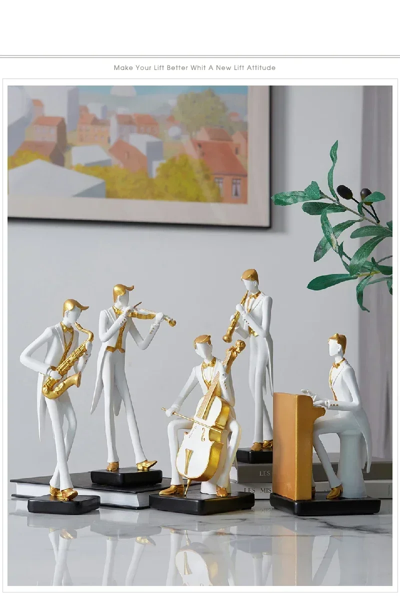 Moderne Muziek Performance Karakter Hars Accessoires Kantoorkast Inrichting Home Livingroom Tafel Handwerk