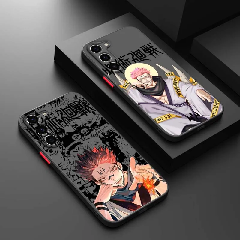 Jujutsu Kaisen Anime Phone Case For Samsung Galaxy S26 S25 S24 S23 S22 S21 FE Plus Ultra 5G Frosted Translucent Cover