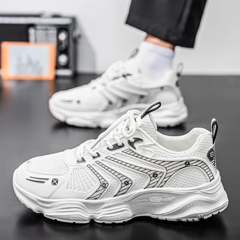 

Уличные мужские прогулочные кроссовки, легкая нескользящая спортивная обувь, дышащие повседневные кроссовки с сеткой, спортивная тренировочная обувь
