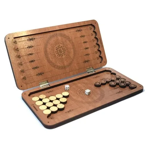 DarkSent Portable Portable Handmade Bag Mini Wooden Backgammon Set