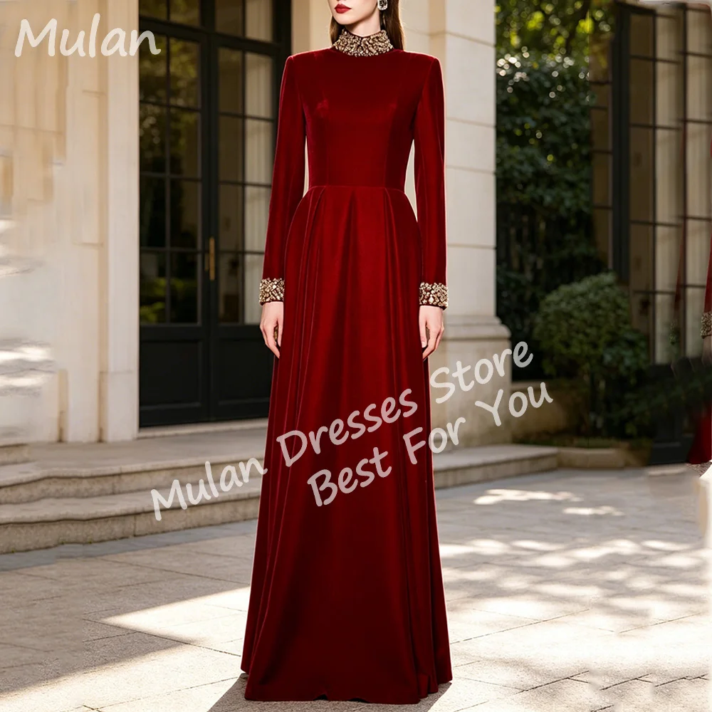 

Customized Elegant Burgundy Long Evening Dresses for Women Floor-Length A-Line Special Events Prom Party Wedding Dress 2026