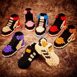 Mini Basketball Shoes Building Block Sneakers Model Bricks Toys DIY Assembly Toys Gifts For Boys Kids Backpack Bag Pendant