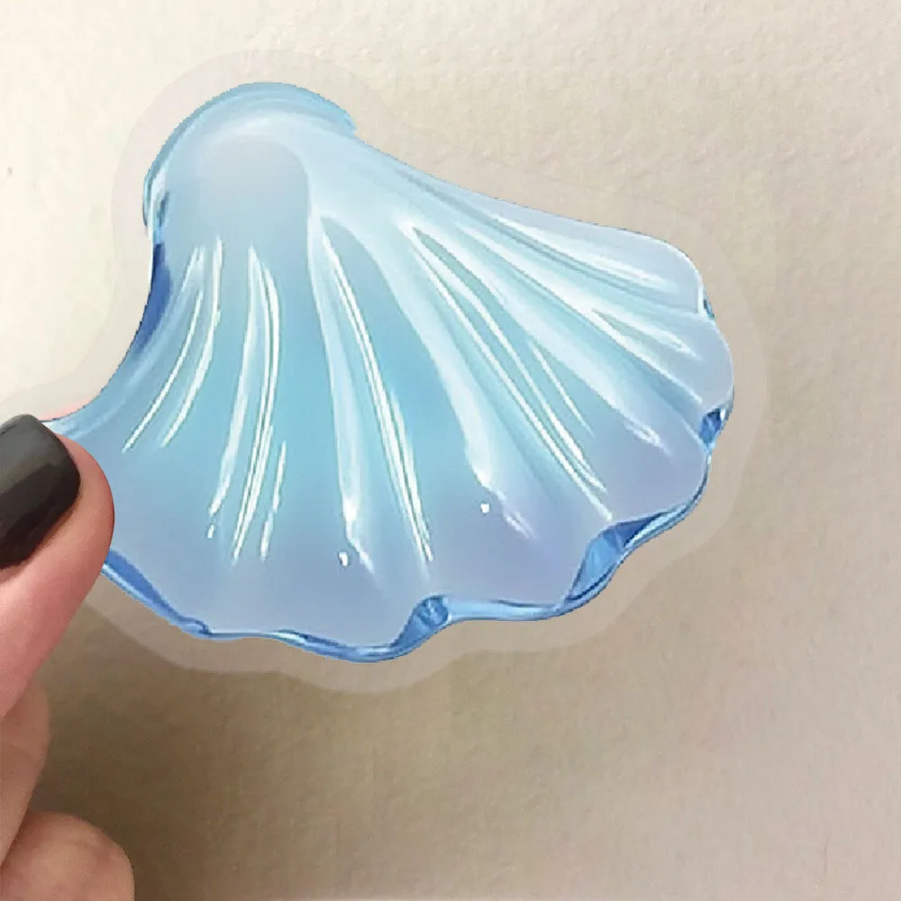 50 sztuk przezroczystych naklejek w kształcie muszelek z motywami kreskówkowymi, wodoodporne, przezroczyste naklejki PET do dekoracji, do rękodzieła, do prowadzenia pamiętnika, sklep YourLife