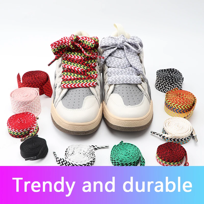 واسعة الدقة المنسوجة Shoestrings 1 زوج 1.5 سنتيمتر/2 سنتيمتر/3 سنتيمتر حذاء مسطح الرياضة والترفيه أربطة أحذية للجنسين طول 120 سنتيمتر/140 سنتيمتر/160 سنتيمتر