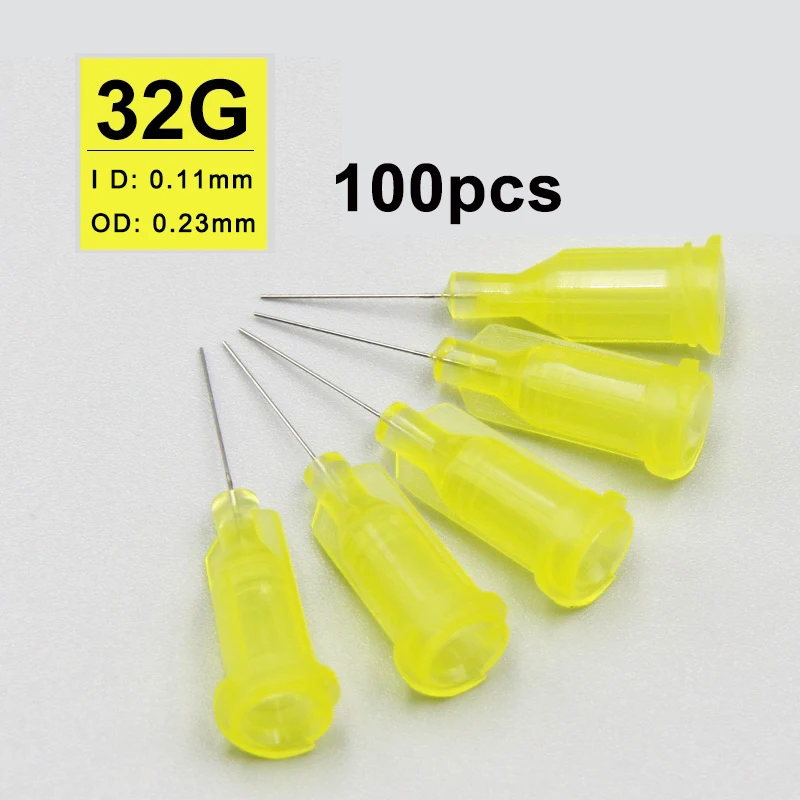 

32G ,Wholesale Dispensing Syringe Needle 0.5 Inch Length, Screw Interface , Blunt Tip , Non-Sterile , 100pcs /Pack