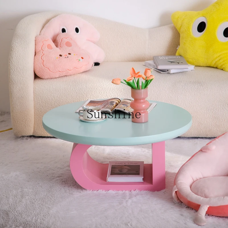 

Cute coffee table living room household small apartment table light luxury design creative round