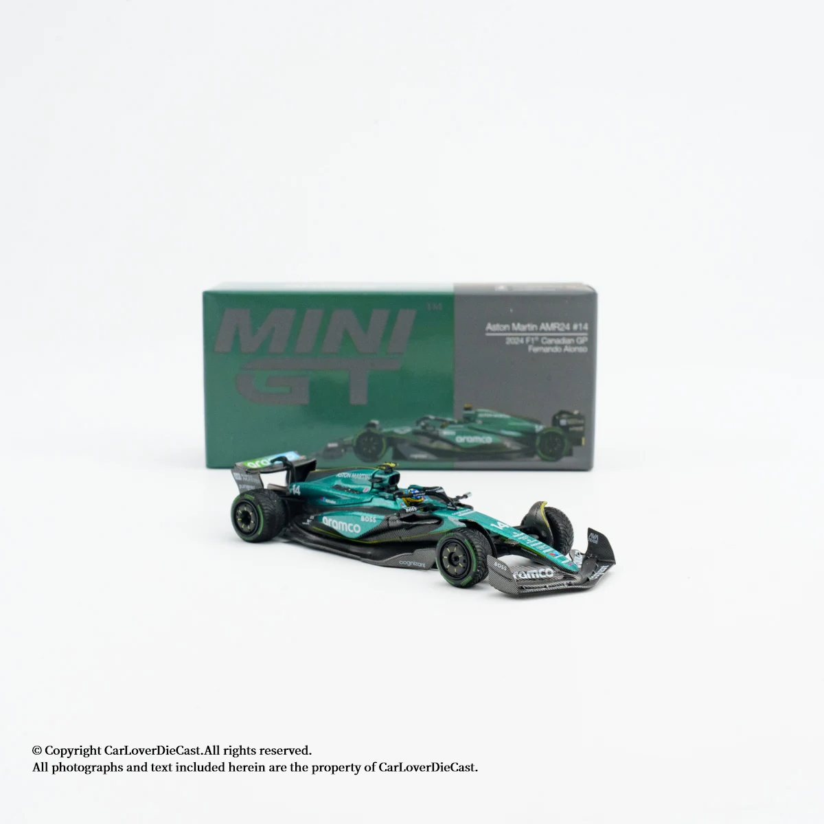 MINIGT 1:64 Aston Martin AMR24 #14 Fernando Alonso #18 Lance Stroll 2024 F1 Canadian GP Alloy Die Cast Car Model Collection Gift