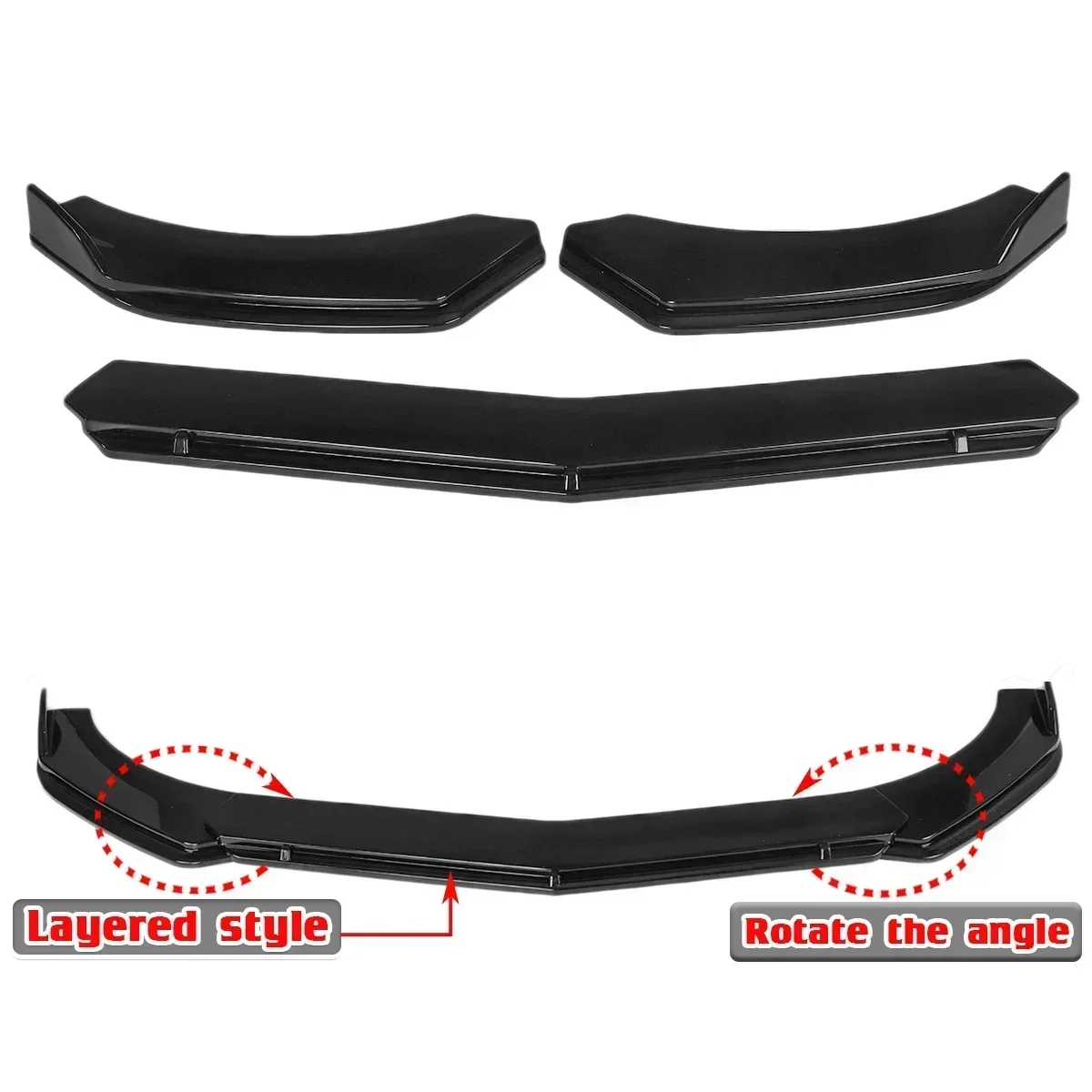 Universal Car Front Bumper Lip Spoiler Diffuser Lip For Ford For Focus RS ST For Fiesta MK6 MK8 For Mondeo For Fusion Body Kit