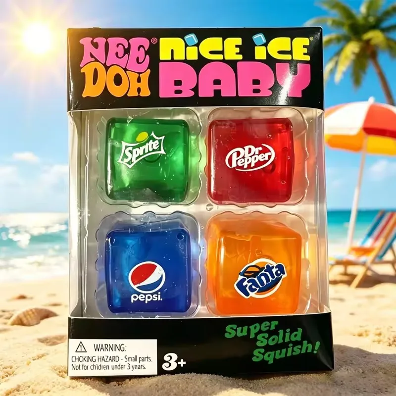 Schylling NeeDoh Mini-Set: Niedlicher Würfel & Mini-Katze & Sportball, Langsam Zurückfederndes Squishy-Sensorikspielzeug, Stressabbau, Party-Überraschungsbox-Geschenk – Detail 7