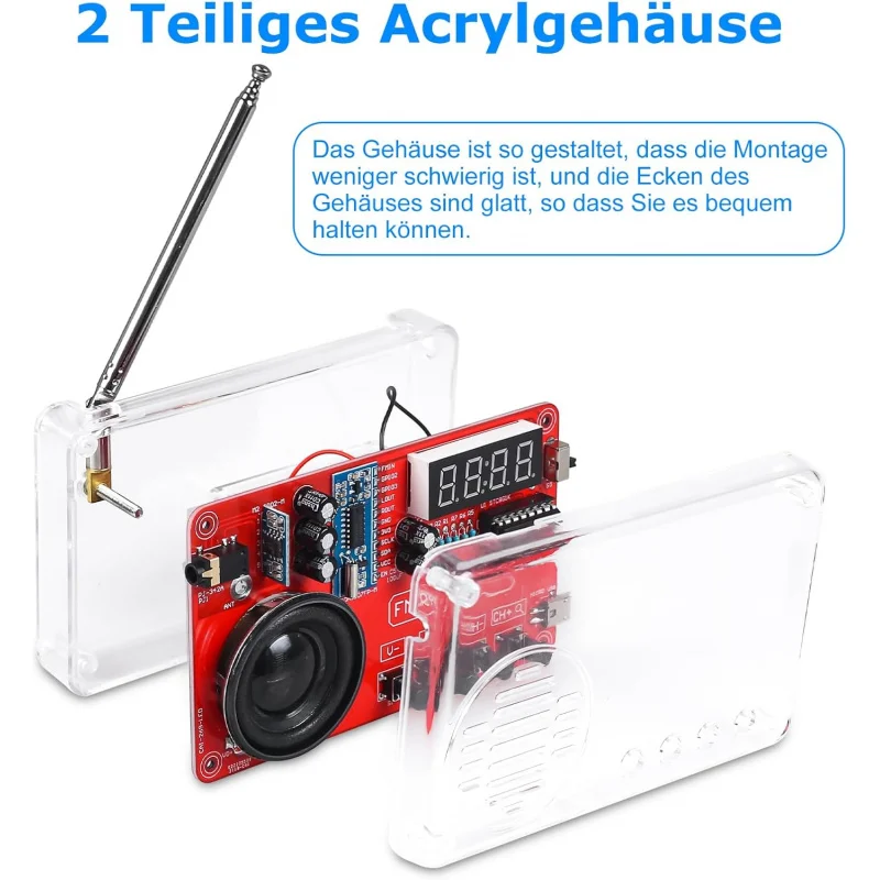 مجموعة راديو FM DIY مع سماعات الرأس وشاشة عرض رقمية USB، مناسبة للتعليم والتعلم وممارسة اللحام بنفسك